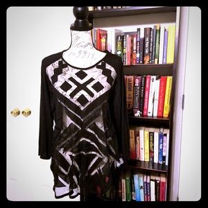 Sheer Tribal Pattern Top